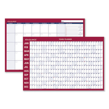 AT-A-GLANCE® Horizontal Reversible-erasable Wall Planner, 48 X 32, White-blue Sheets, 12-month (jan To Dec): 2022 freeshipping - TVN Wholesale